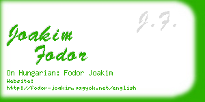 joakim fodor business card